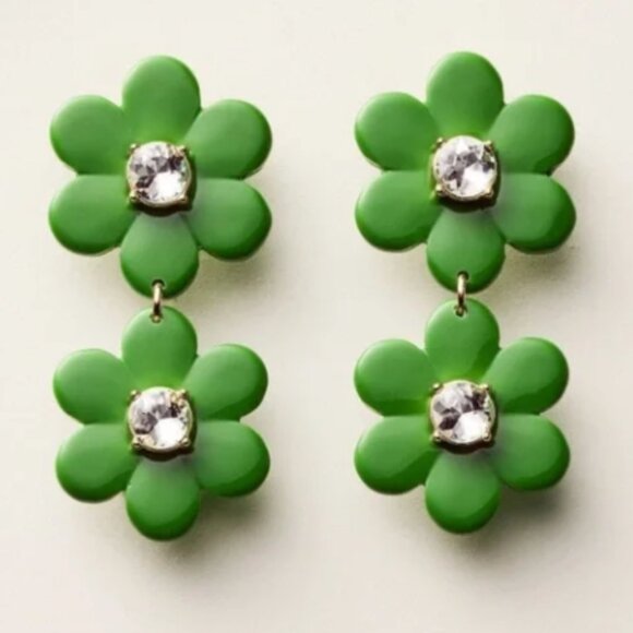 NWT - Kate Spade x Target Floral Linear Earrings Green - Picture 1 of 9